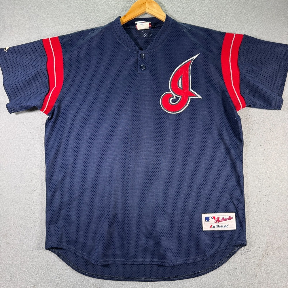 Cleveland Indians #7 Jersey Adult XL Blue Made In USA MLB Baseball Majestic‎